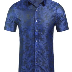 Daupanzees Men's Paisley Cotton Jacquard Shirt